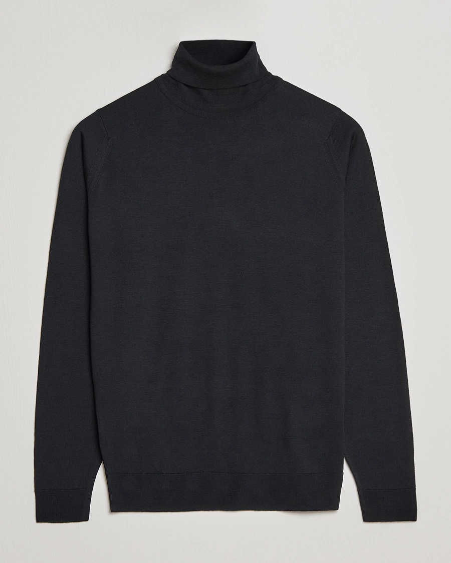 Men | Sweaters & Knitwear | John Smedley | Cherwell Extra Fine Merino Rollneck Black