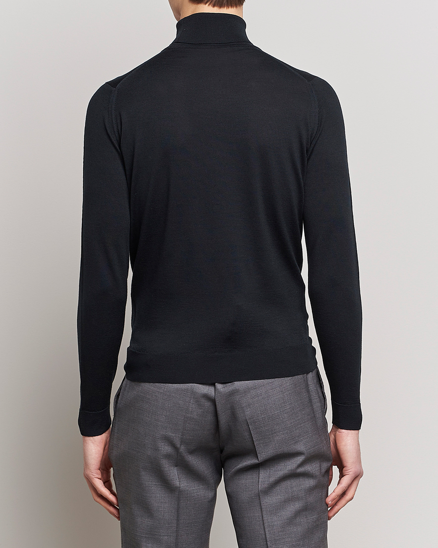Men | Sweaters & Knitwear | John Smedley | Cherwell Extra Fine Merino Rollneck Black