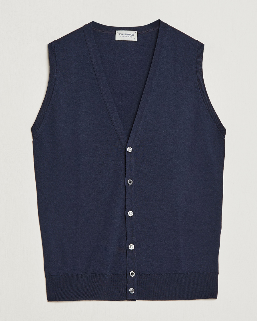 Men | Sweaters & Knitwear | John Smedley | Huntswood Slim Fit Waistcoat Midnight