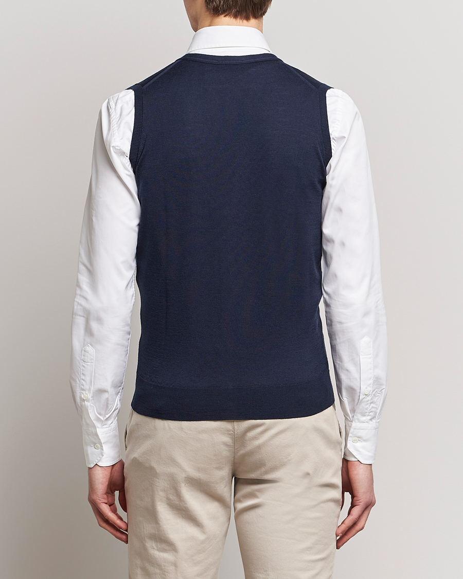 Men | Sweaters & Knitwear | John Smedley | Huntswood Slim Fit Waistcoat Midnight