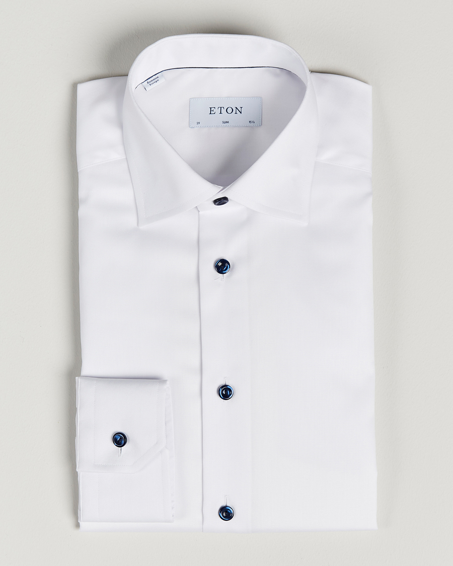 Men | Shirts | Eton | Slim Fit Signature Twill Shirt White