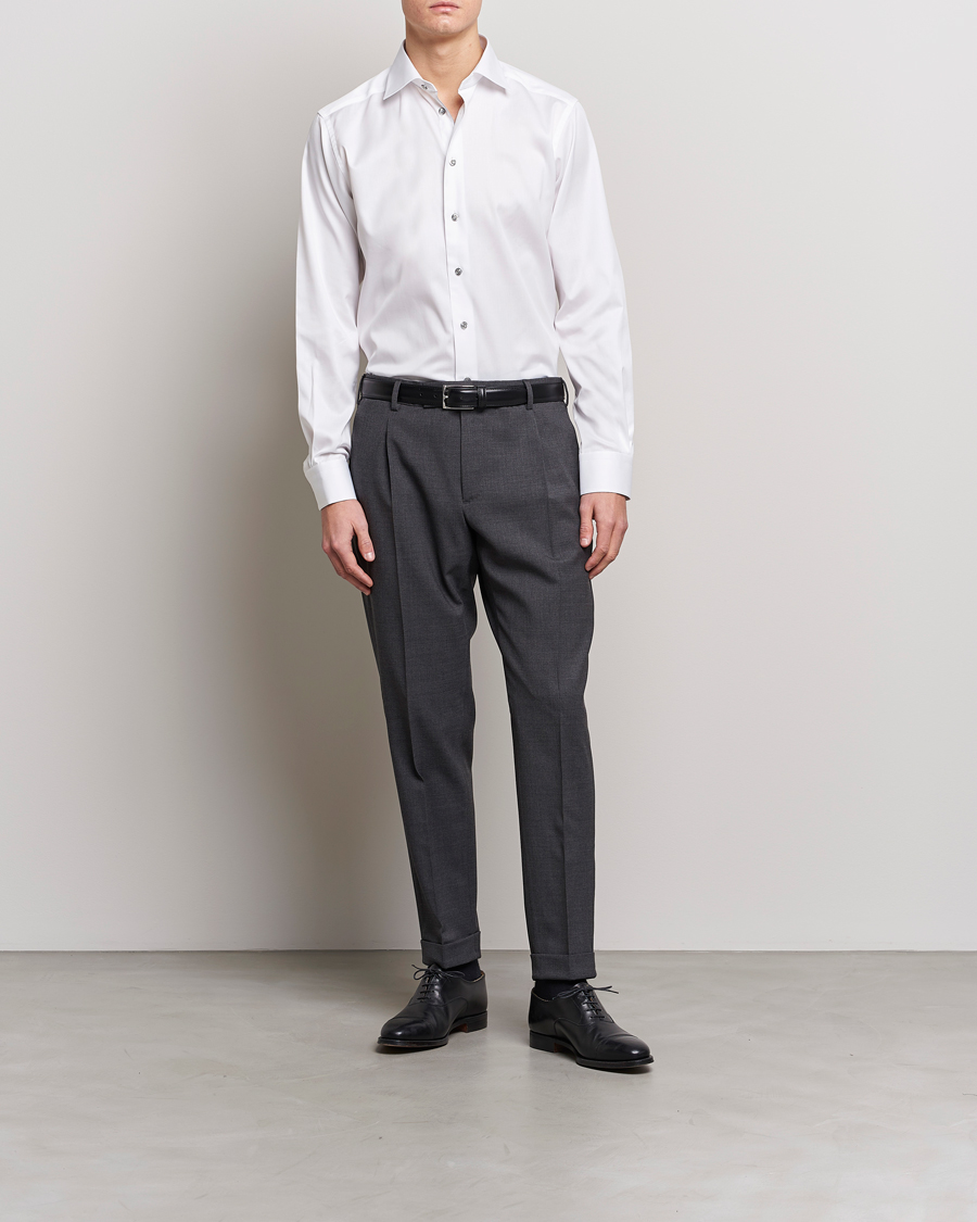 Men | Business Shirts | Eton | Contemporary Fit Signature Twill Shirt White