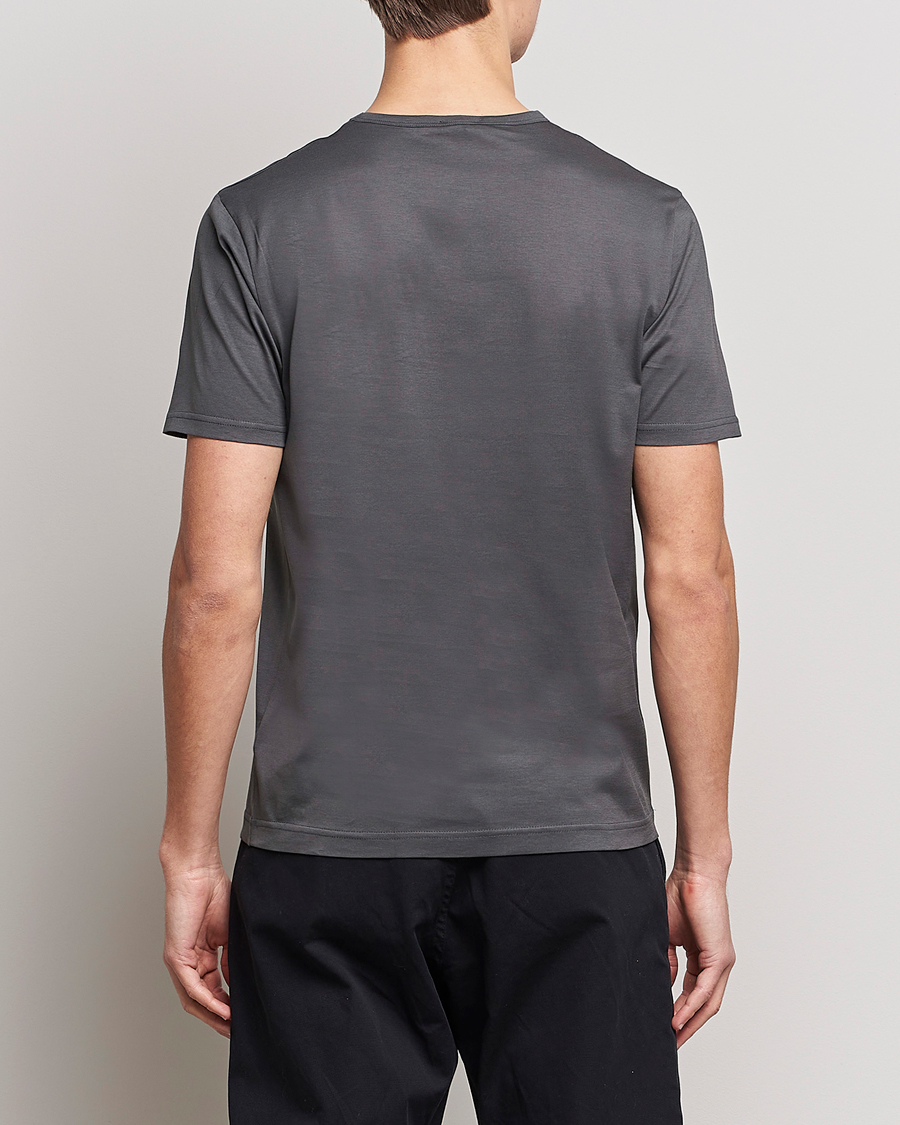 Men | T-Shirts | Sunspel | Crew Neck Q82 Cotton T-Shirt Charcoal