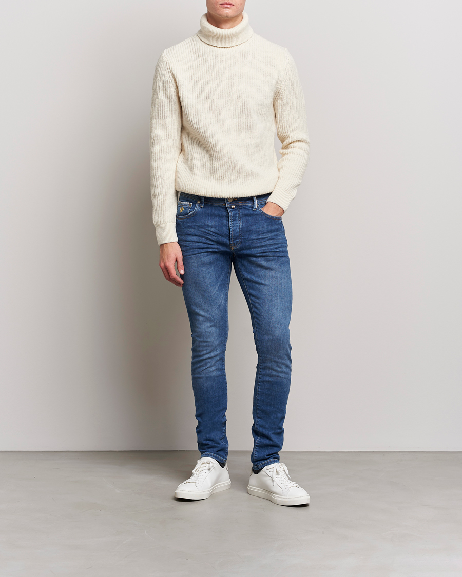 Men | Jeans | Morris | Triumph Slim Fit Stretch Jeans Mid Blue