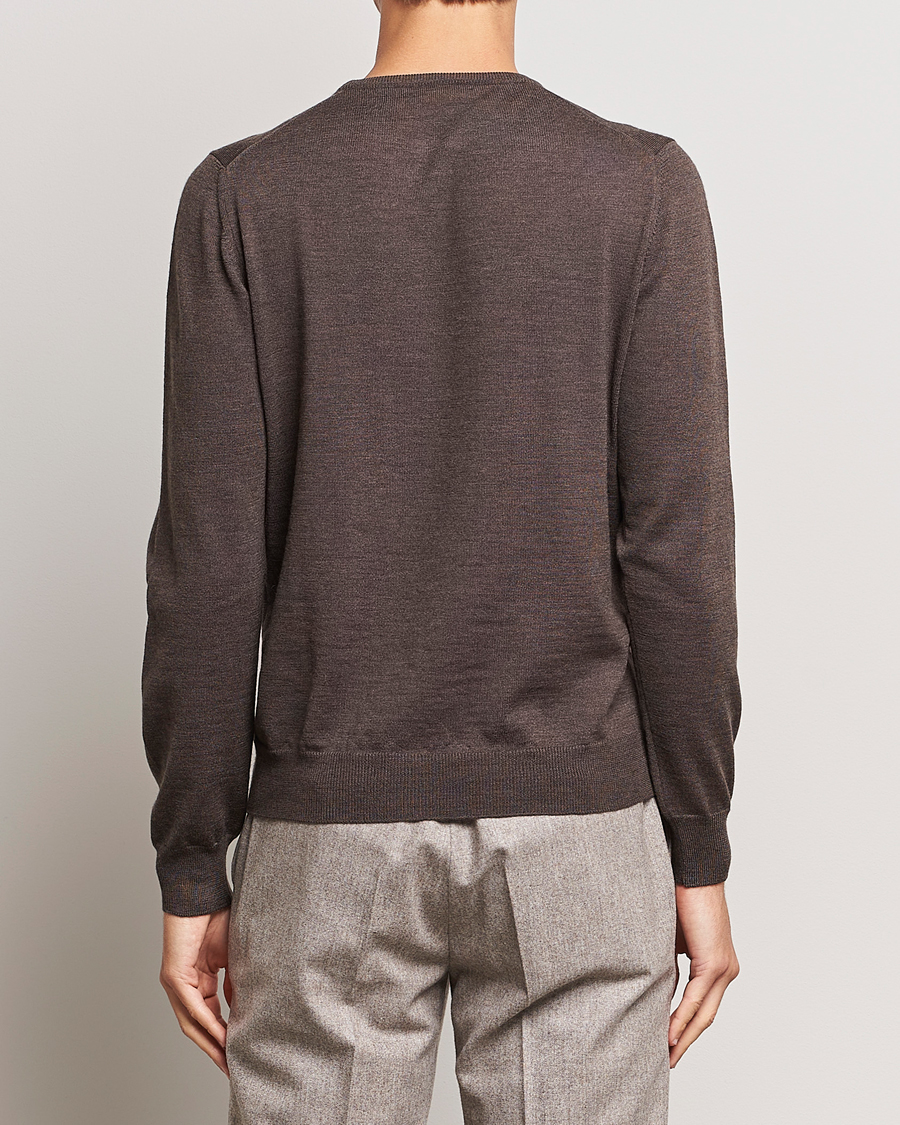 Men | Sweaters & Knitwear | Gran Sasso | Merino Fashion Fit Crew Neck Pullover Brown