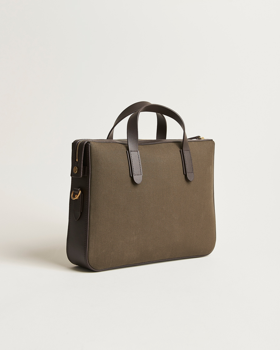 Men | Bags | Mismo | M/S Canvas Briefcase Army/Dark Brown