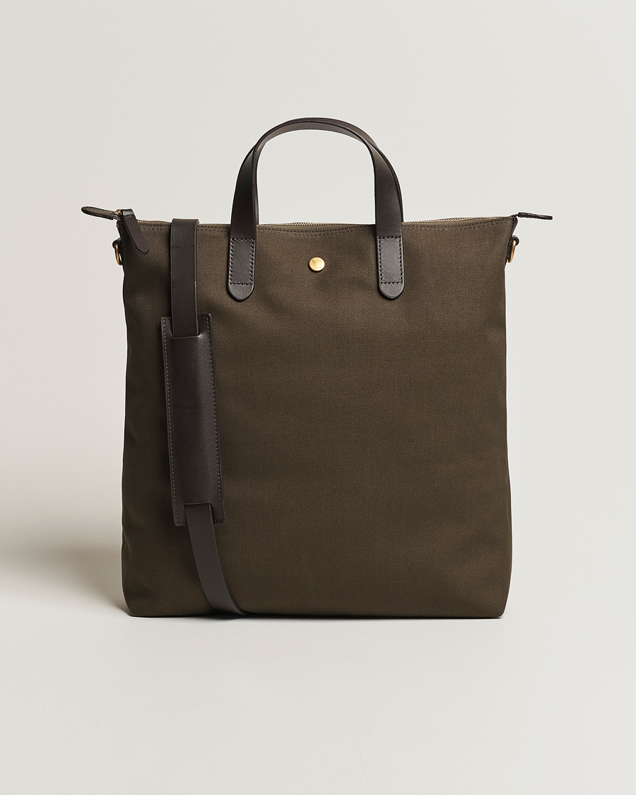 Men | Tote Bags | Mismo | M/S Canvas Shopper Army/Dark Brown
