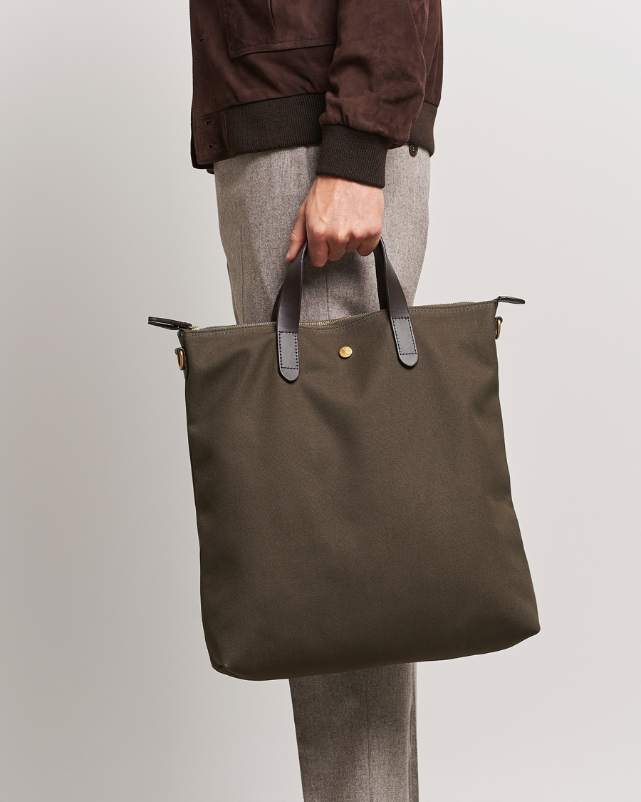 Men | Tote Bags | Mismo | M/S Canvas Shopper Army/Dark Brown