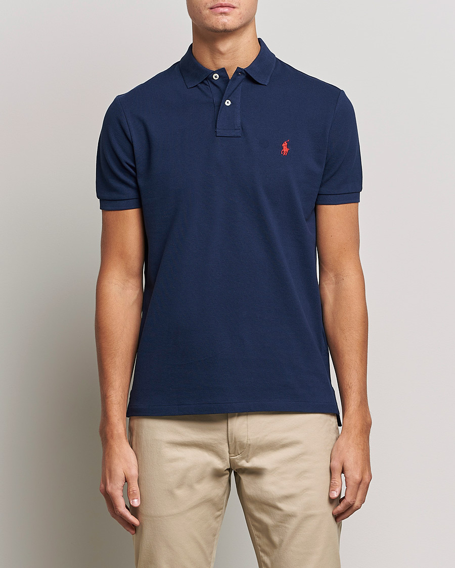 Men | Short Sleeve Polo Shirts | Polo Ralph Lauren | Custom Slim Fit Polo Newport Navy