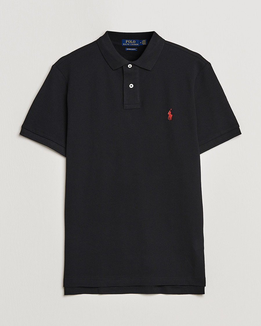 Men | Polo Shirts | Polo Ralph Lauren | Custom Slim Fit Polo Black
