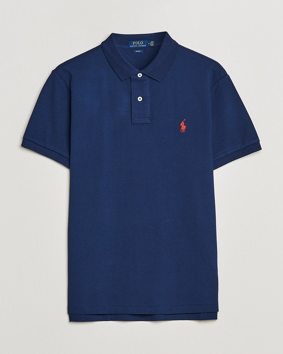 Men | Short Sleeve Polo Shirts | Polo Ralph Lauren | Slim Fit Polo Newport Navy