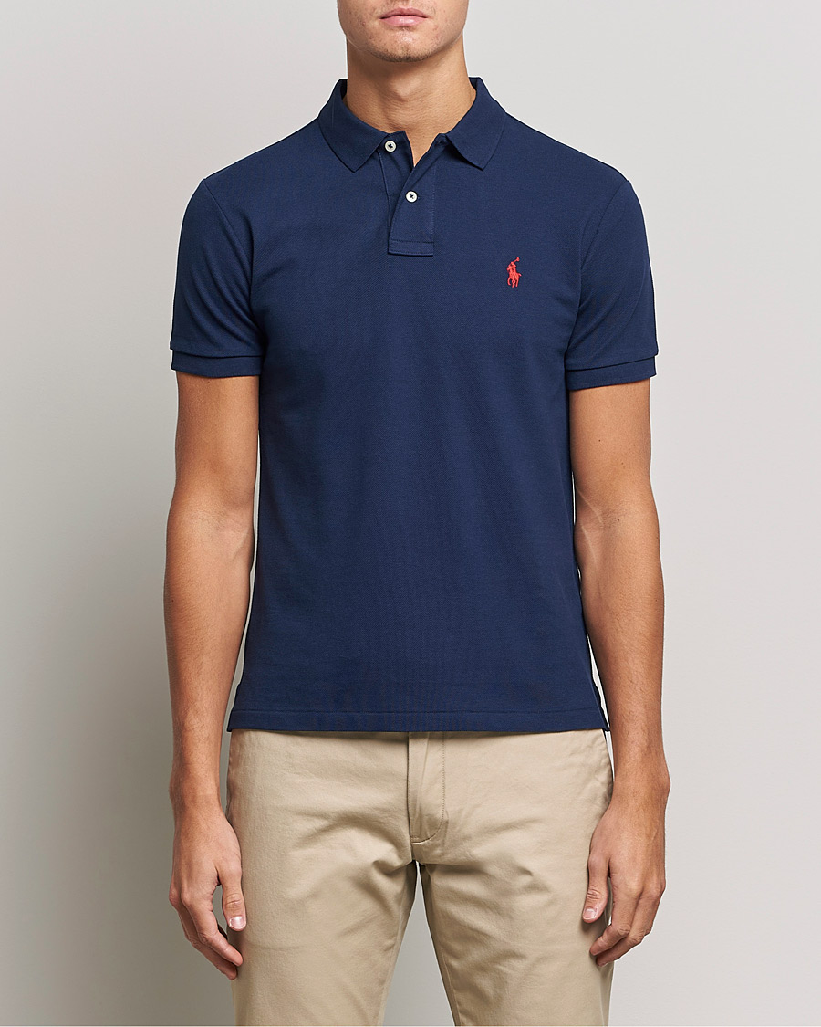 Men | Short Sleeve Polo Shirts | Polo Ralph Lauren | Slim Fit Polo Newport Navy