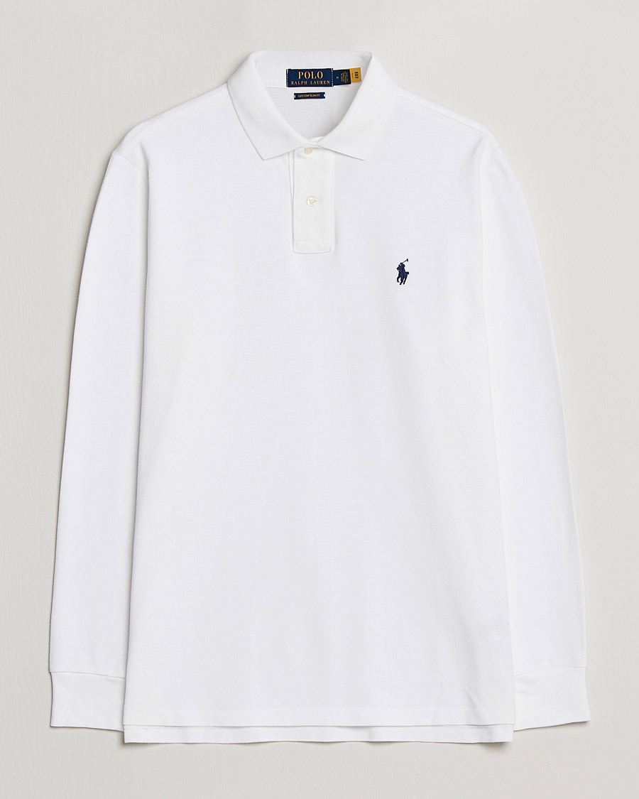 Men | Polo Shirts | Polo Ralph Lauren | Custom Slim Fit Long Sleeve Polo White