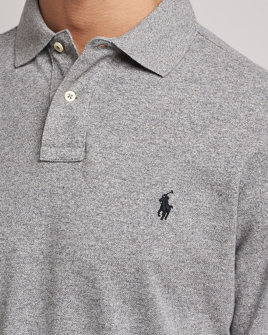 Men | Polo Shirts | Polo Ralph Lauren | Custom Slim Fit Long Sleeve Polo Canterbury Heather
