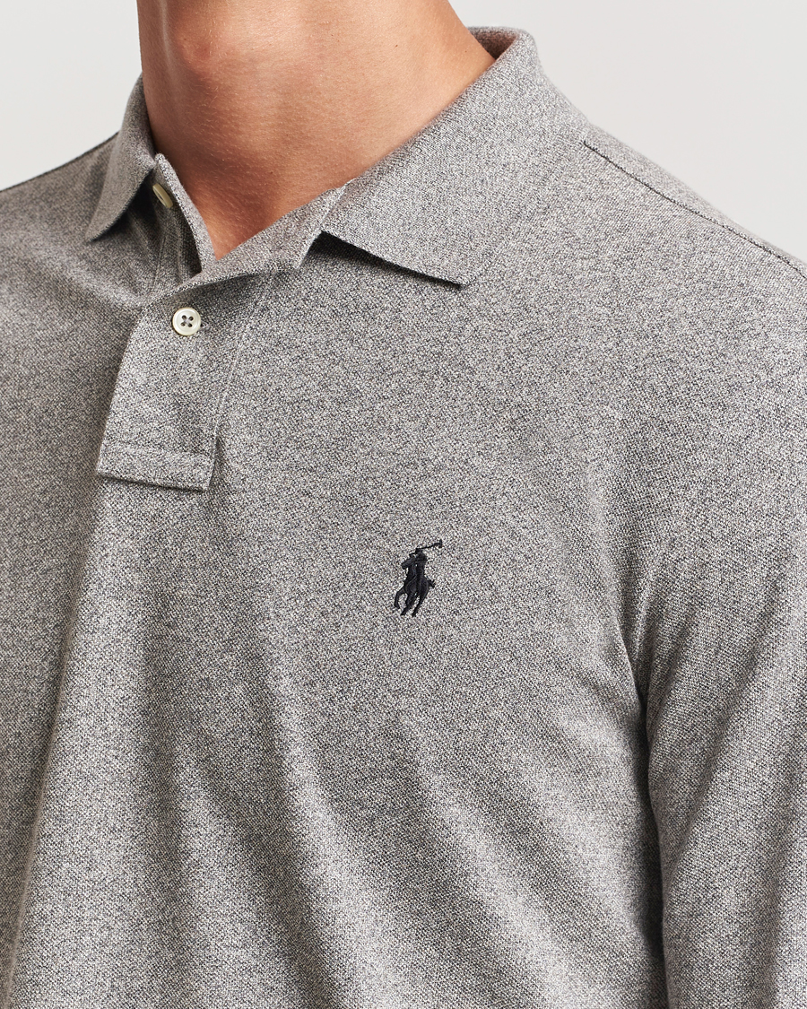Men | Polo Shirts | Polo Ralph Lauren | Custom Slim Fit Long Sleeve Polo Canterbury Heather