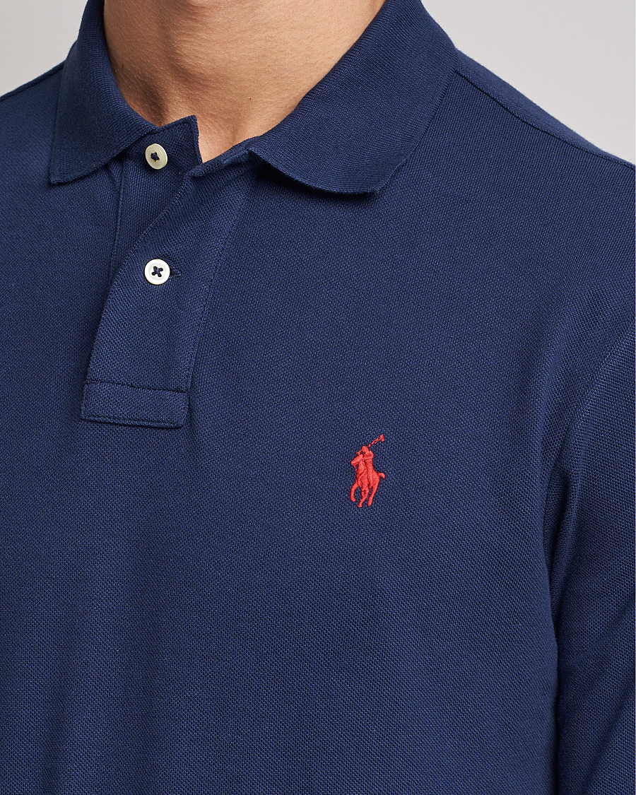 Men | Polo Shirts | Polo Ralph Lauren | Custom Slim Fit Long Sleeve Polo Newport Navy