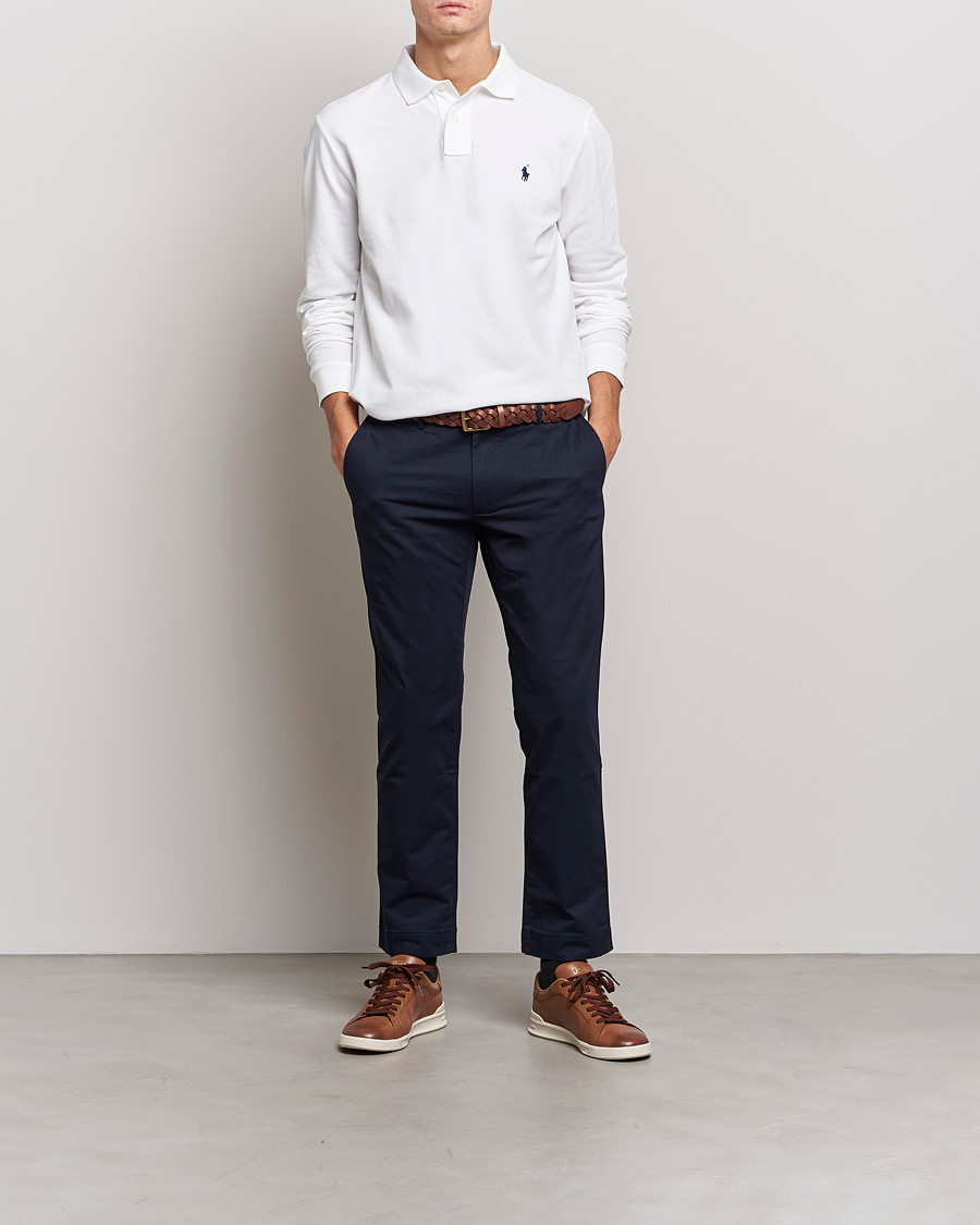 Men | Polo Shirts | Polo Ralph Lauren | Slim Fit Long Sleeve Polo White
