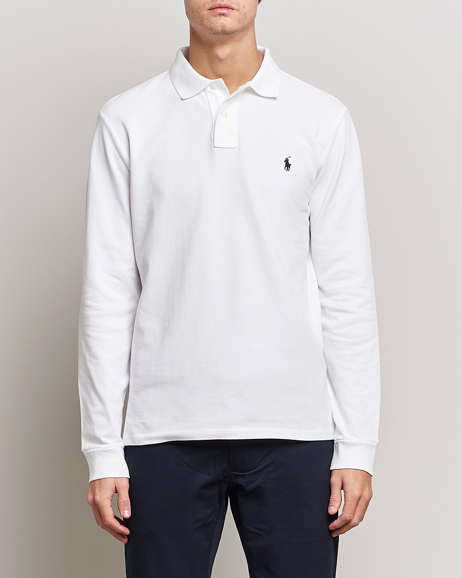 Men | Polo Shirts | Polo Ralph Lauren | Slim Fit Long Sleeve Polo White