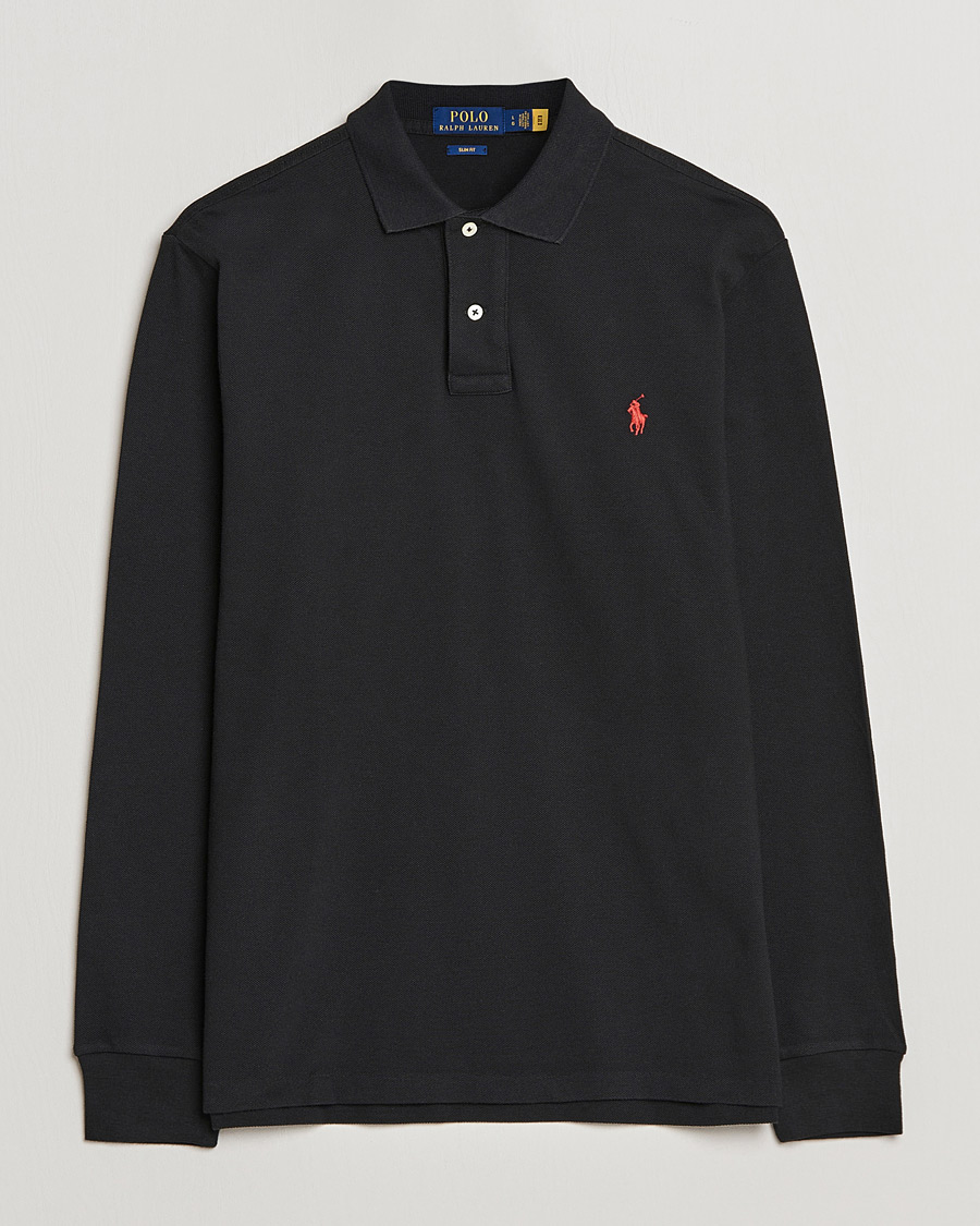 Men | Polo Shirts | Polo Ralph Lauren | Slim Fit Long Sleeve Polo Polo Black