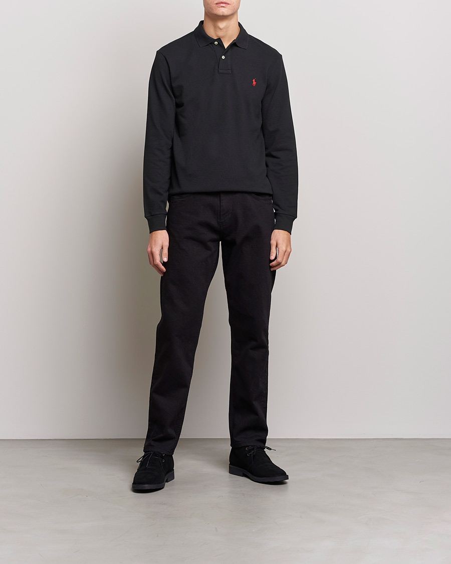 Men | Polo Shirts | Polo Ralph Lauren | Slim Fit Long Sleeve Polo Polo Black