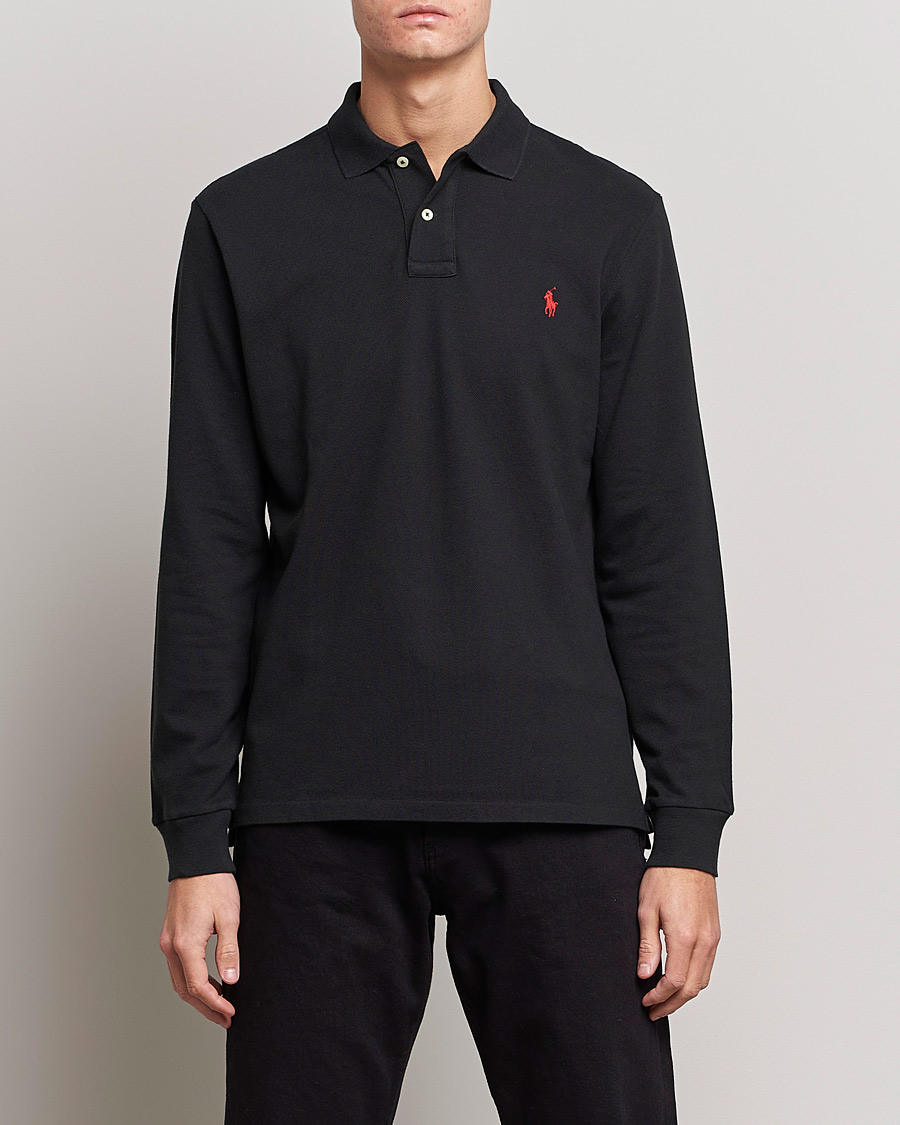 Men | Long Sleeve Polo Shirts | Polo Ralph Lauren | Slim Fit Long Sleeve Polo Polo Black