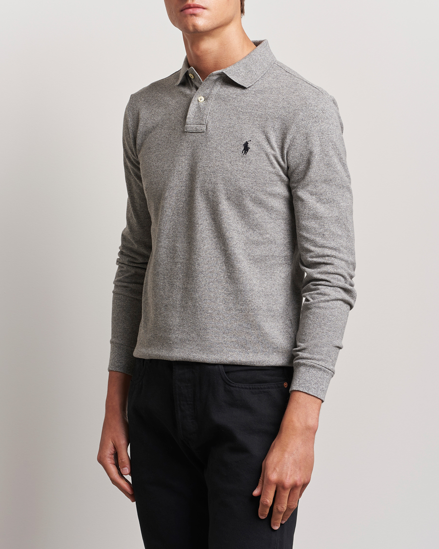 Men | Polo Shirts | Polo Ralph Lauren | Slim Fit Long Sleeve Polo Canterbury Heather