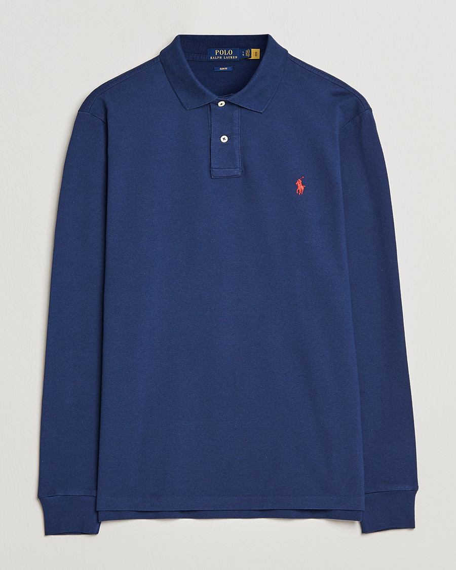 Men | Polo Shirts | Polo Ralph Lauren | Slim Fit Long Sleeve Polo Newport Navy