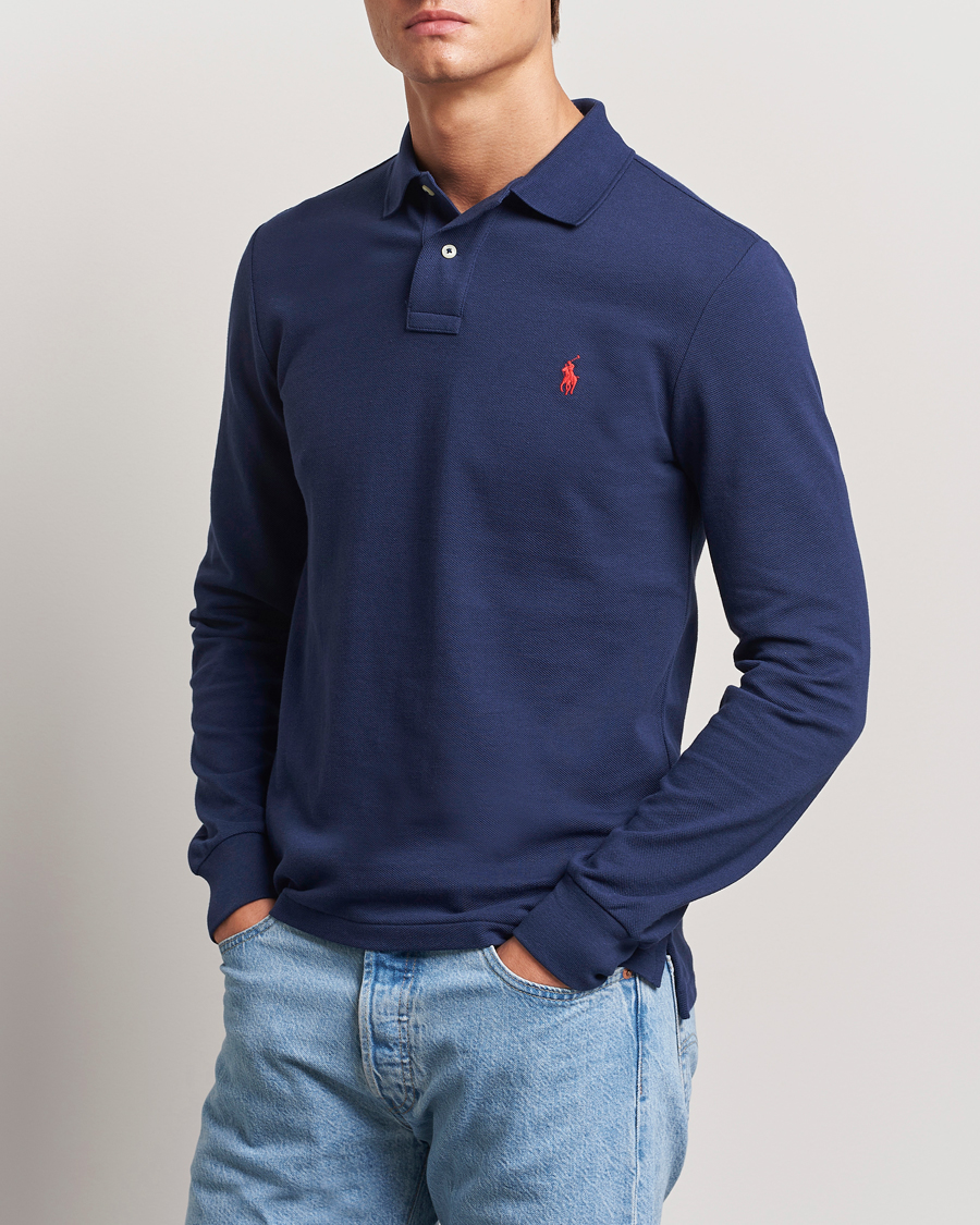 Men | Long Sleeve Polo Shirts | Polo Ralph Lauren | Slim Fit Long Sleeve Polo Newport Navy