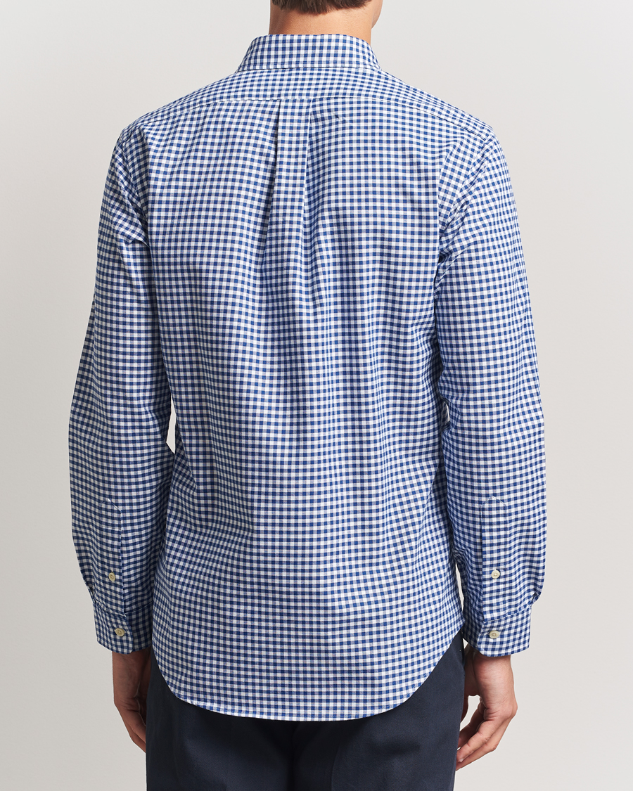 Men | Shirts | Polo Ralph Lauren | Custom Fit Oxford Gingham Shirt Blue/White