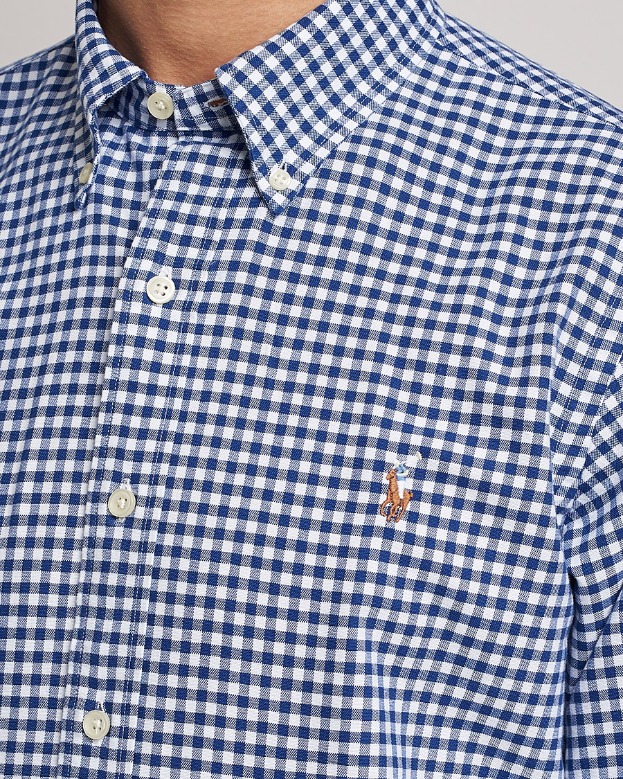 Men | Shirts | Polo Ralph Lauren | Custom Fit Oxford Gingham Shirt Blue/White