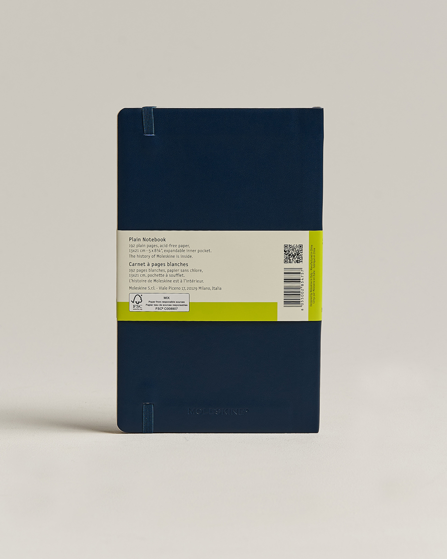 Men | Moleskine Plain Soft Notebook Large Sapphire Blue | Moleskine | Plain Soft Notebook Large Sapphire Blue