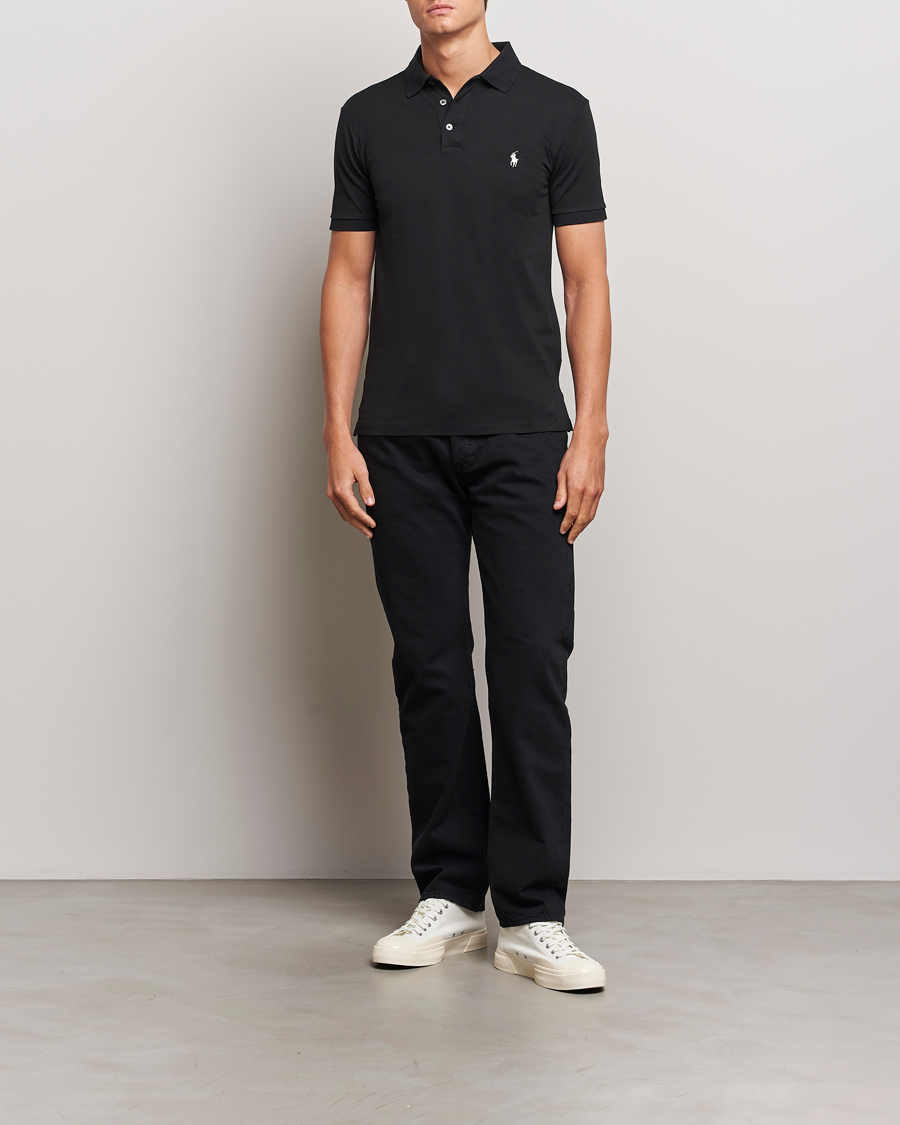 Men | Polo Shirts | Polo Ralph Lauren | Slim Fit Stretch Polo Black