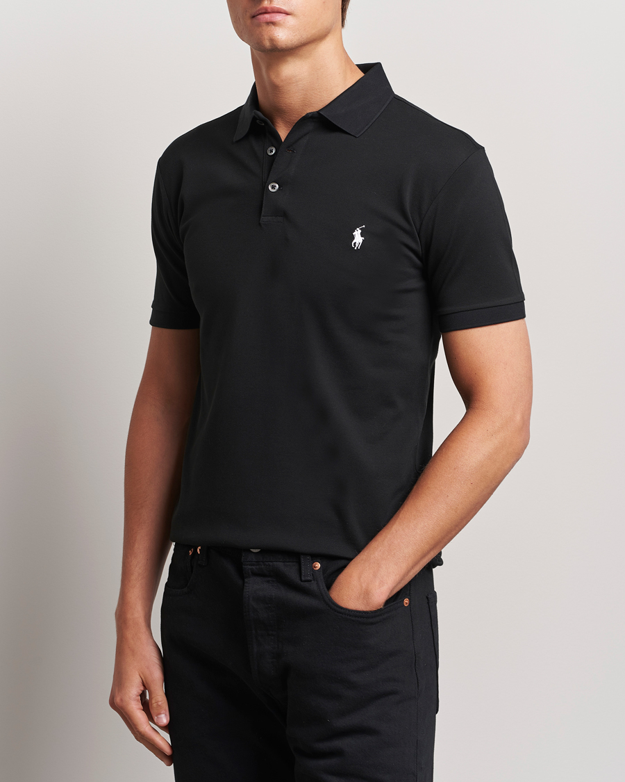 Men | Polo Shirts | Polo Ralph Lauren | Slim Fit Stretch Polo Black