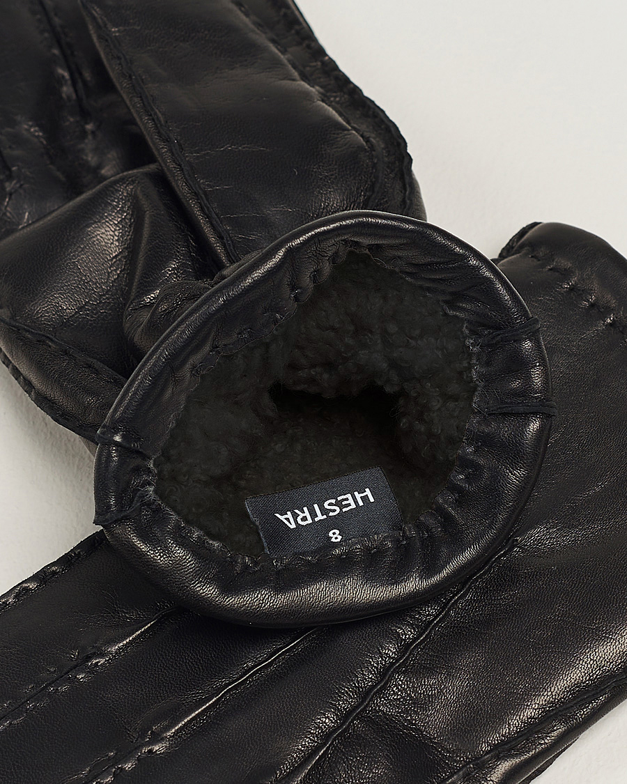 Men | Gloves | Hestra | George Lambskin Hairsheep Glove Black