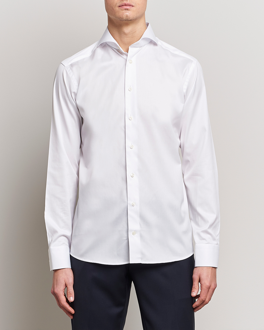 Men | Shirts | Eton | Slim Fit Twill Cut Away Shirt White