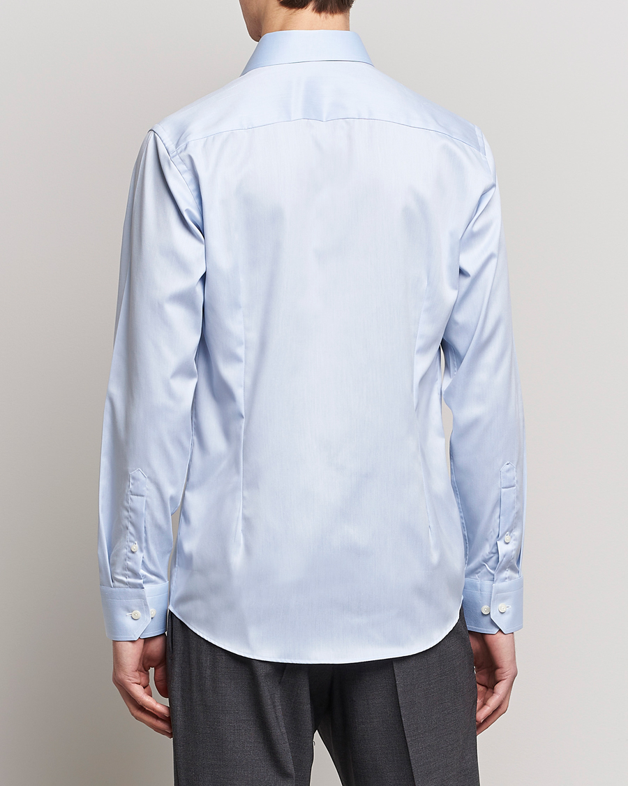 Men | Shirts | Eton | Slim Fit Twill Cut Away Shirt Light Blue
