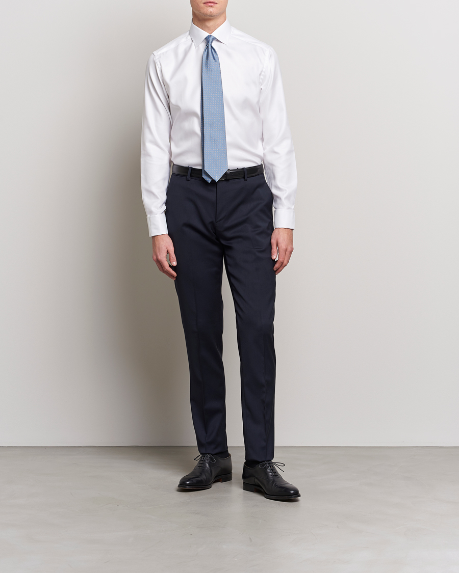 Men | Formal | Eton | Slim Fit Twill Double Cuff Shirt White