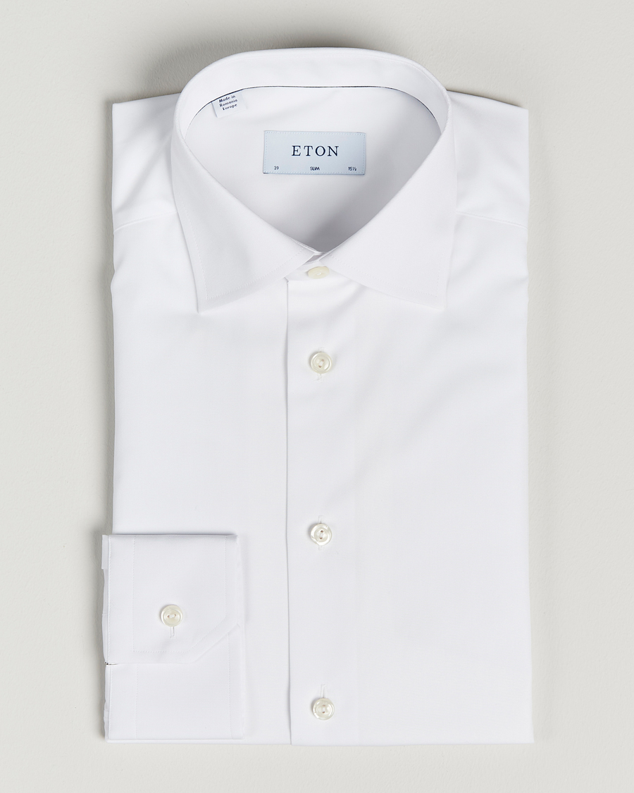 Men | Shirts | Eton | Slim Fit Poplin Shirt White