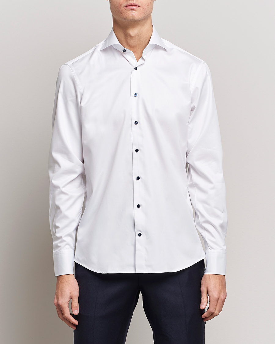 Men |  | Stenströms | Fitted Body Contrast Shirt White