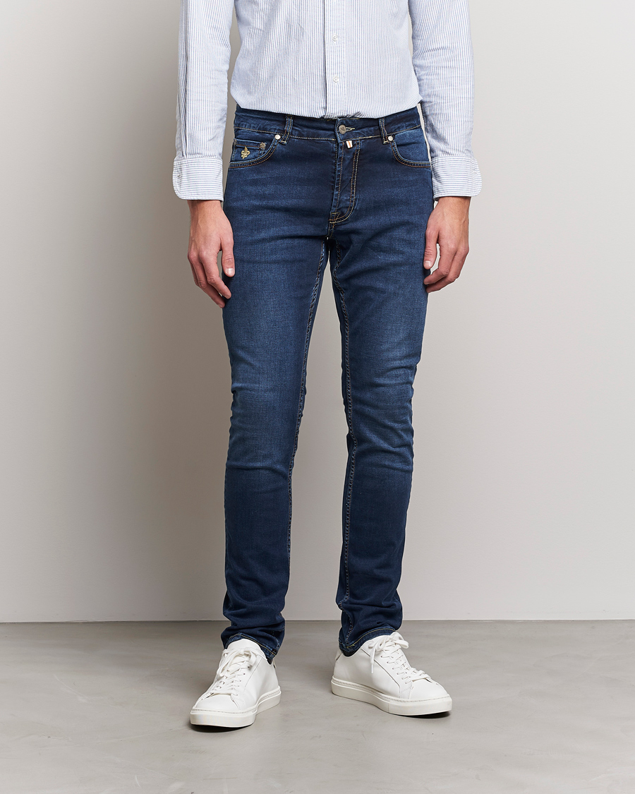 Men | Blue jeans | Morris | Steve Satin Jeans Dark Wash