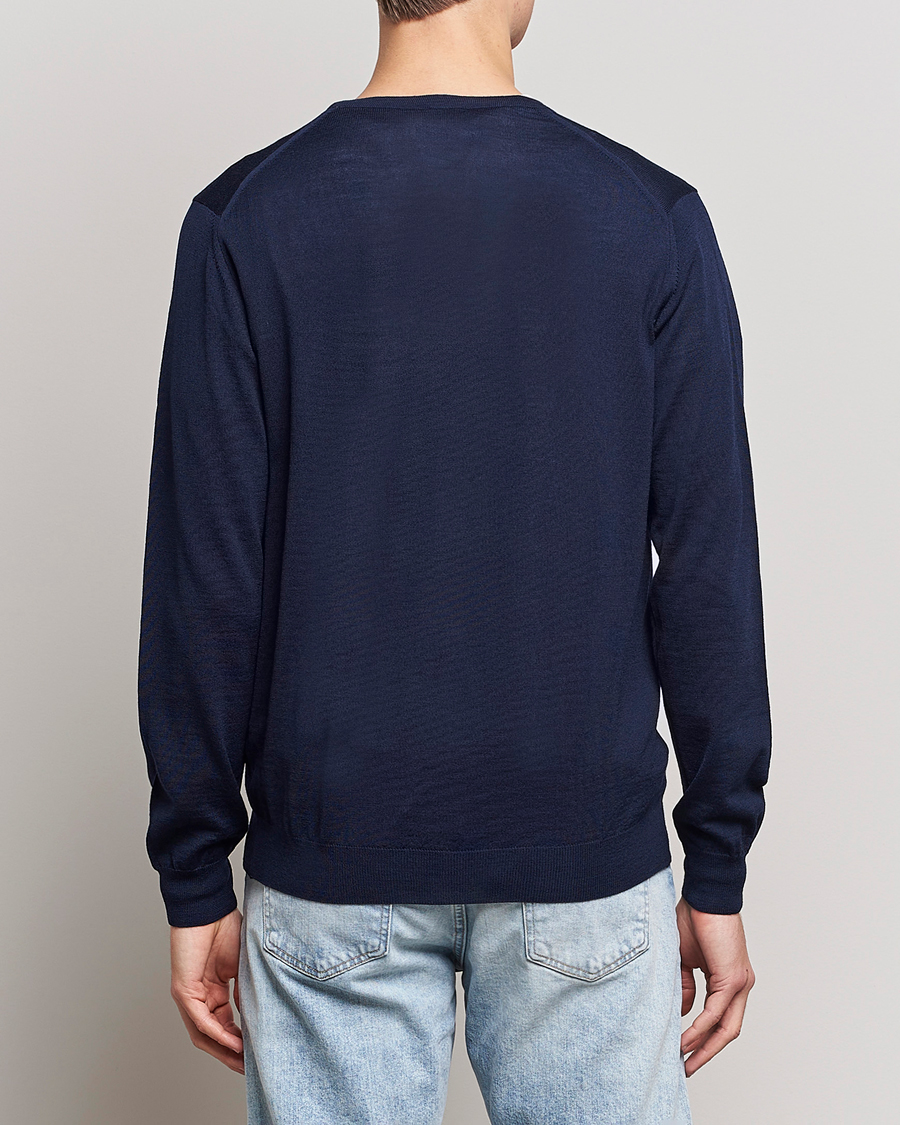 Men | Sweaters & Knitwear | Stenströms | Merino Zegna Knitted Cardigan Navy