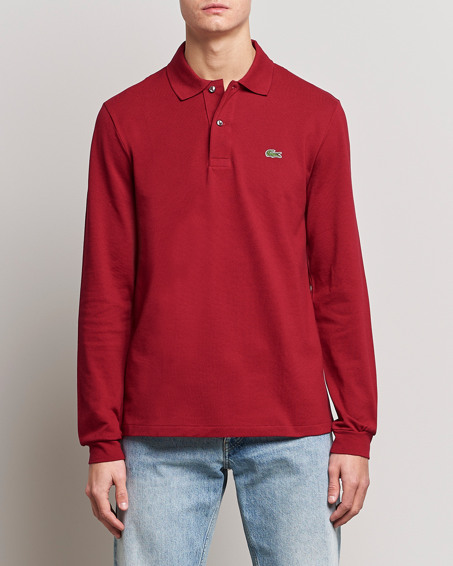 Men | Polo Shirts | Lacoste | Original Long Sleeve Polo Piké Bordeaux