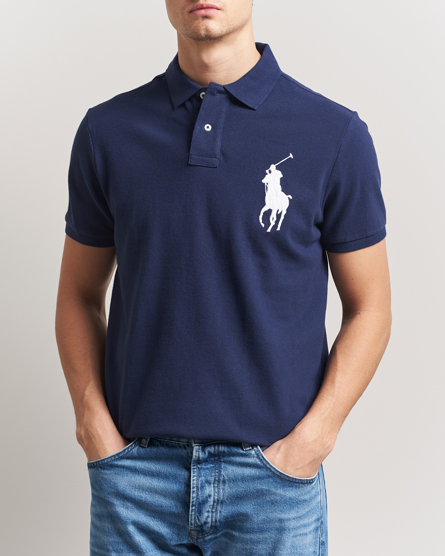Polo Ralph Lauren Custom Slim Fit Bear Striped Polo Navy/Heritage