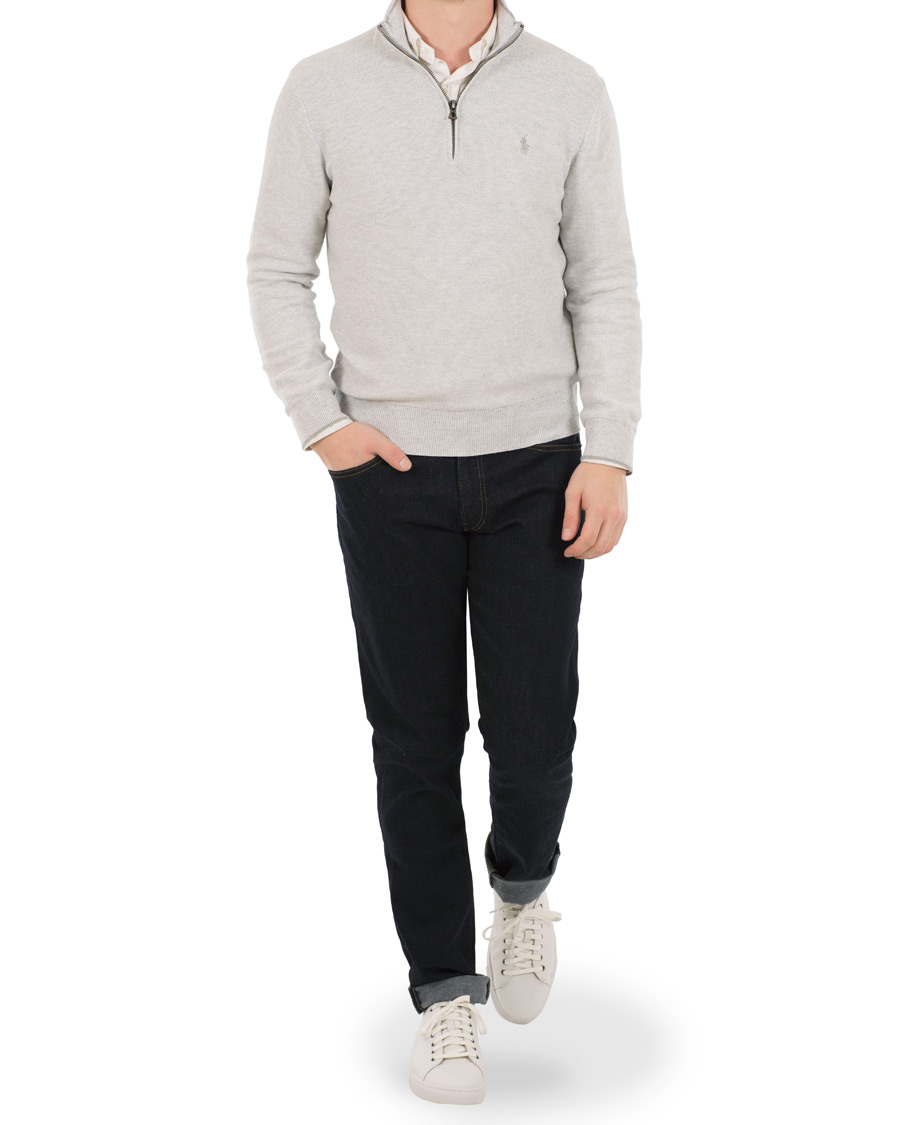 Men | Sweaters & Knitwear | Polo Ralph Lauren | Texture Half Zip Lawrence Grey Heather