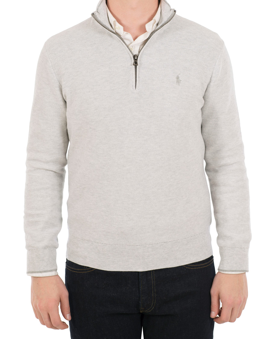 Men | Sweaters & Knitwear | Polo Ralph Lauren | Texture Half Zip Lawrence Grey Heather