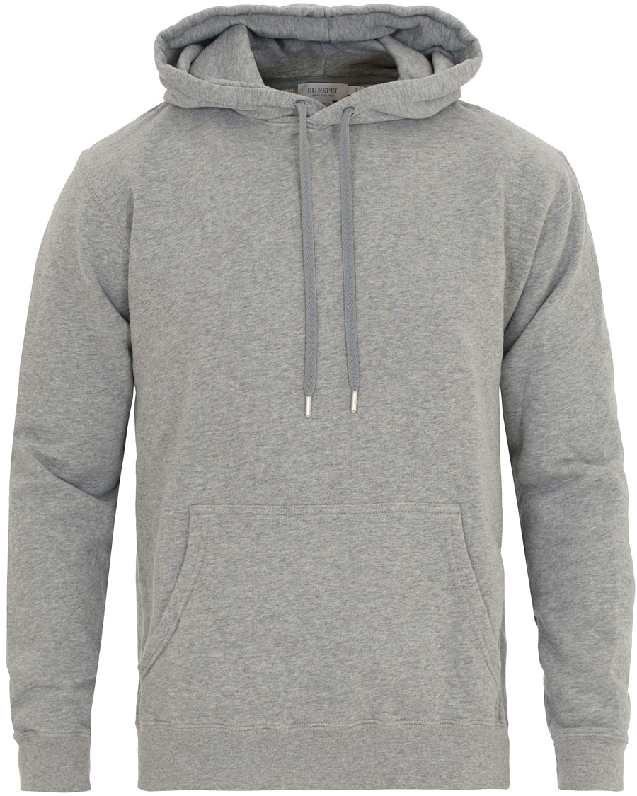 Men | Sweaters & Knitwear | Sunspel | Loopback Hoodie Light Grey