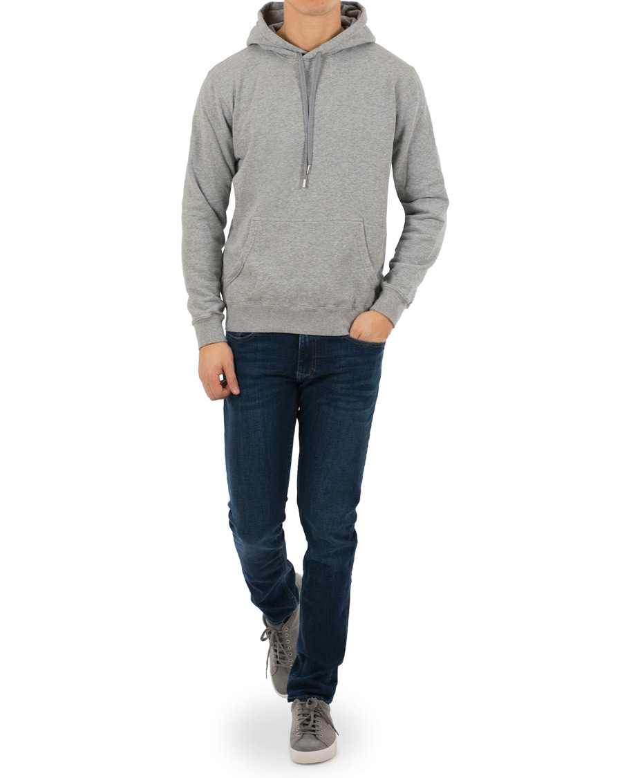 Men | Sweaters & Knitwear | Sunspel | Loopback Hoodie Light Grey