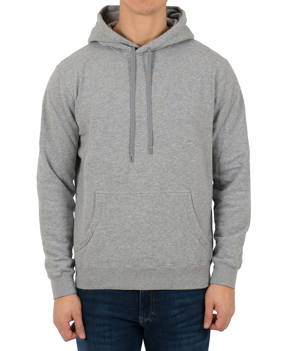 Men | Sweaters & Knitwear | Sunspel | Loopback Hoodie Light Grey
