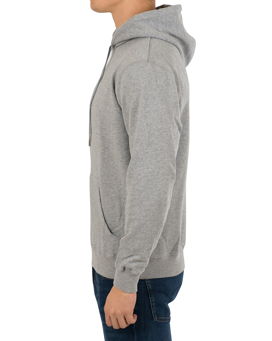 Men | Sweaters & Knitwear | Sunspel | Loopback Hoodie Light Grey