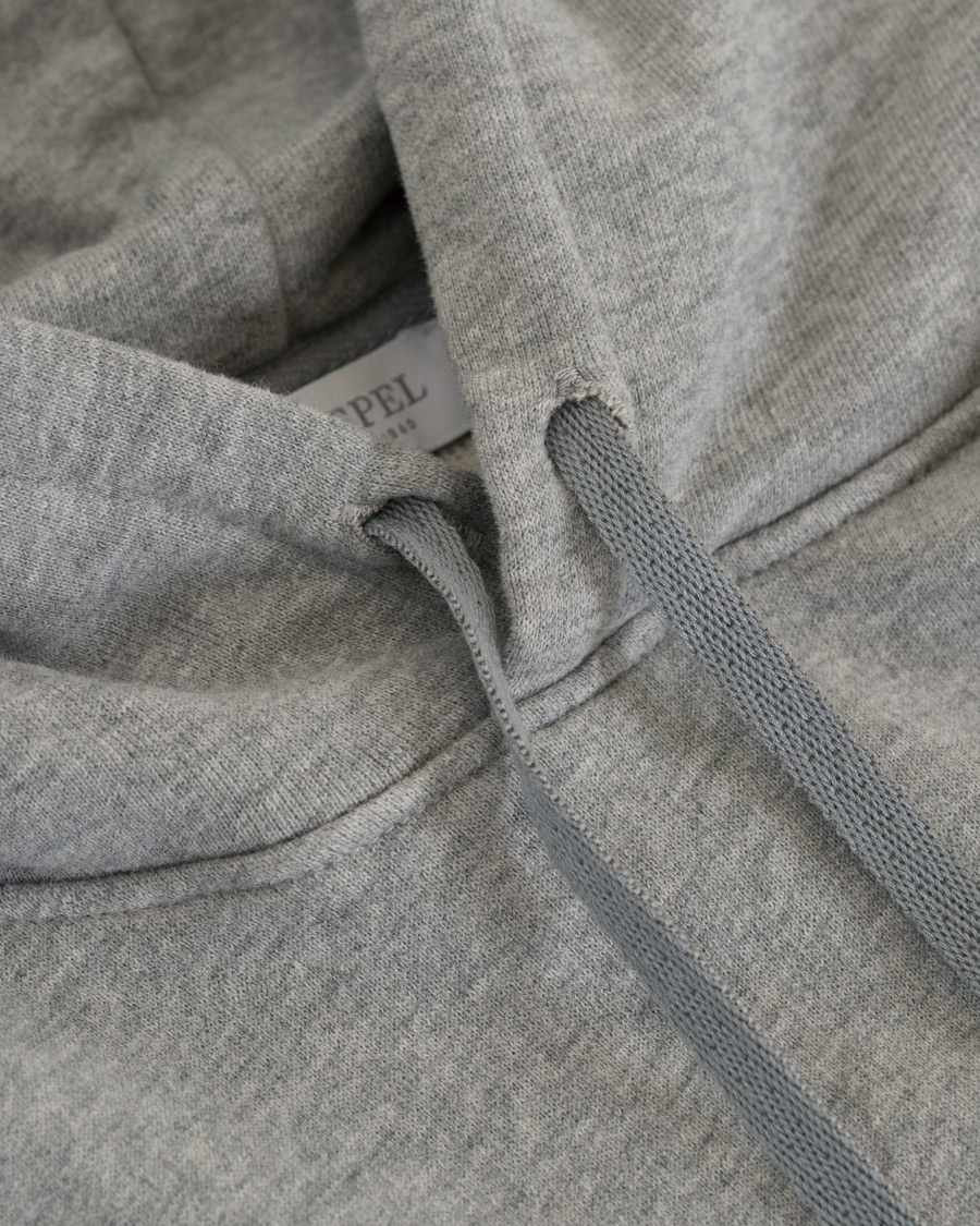 Men | Sweaters & Knitwear | Sunspel | Loopback Hoodie Light Grey